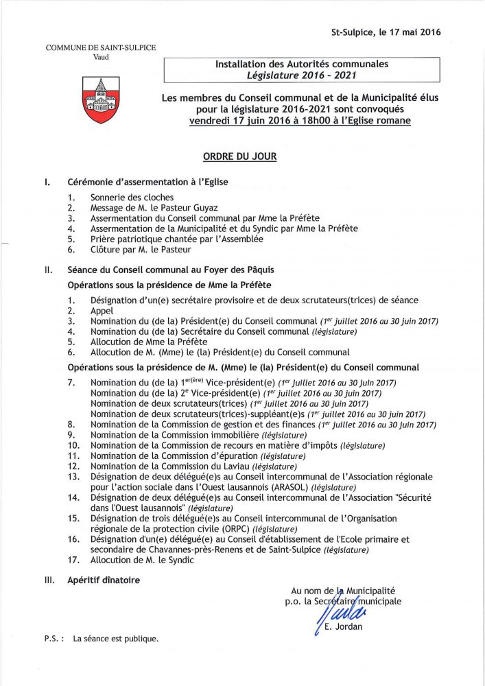 Assermentation autorités
